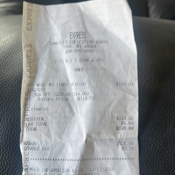 Express Men’s Wool Military Peacoat - Picture 9 of 10